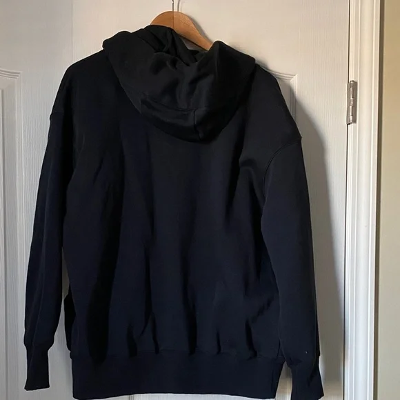 NWOT Nike Black Full-Zip Oversized Hoodie with Swoosh - Picture 4 of 4
